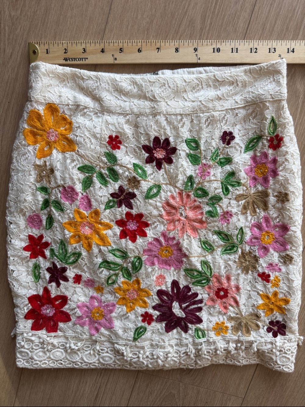 Maeve by Anthropologie Ayaka Embroidered Skirt Floral Multi Size 4 - Picture 15 of 16
